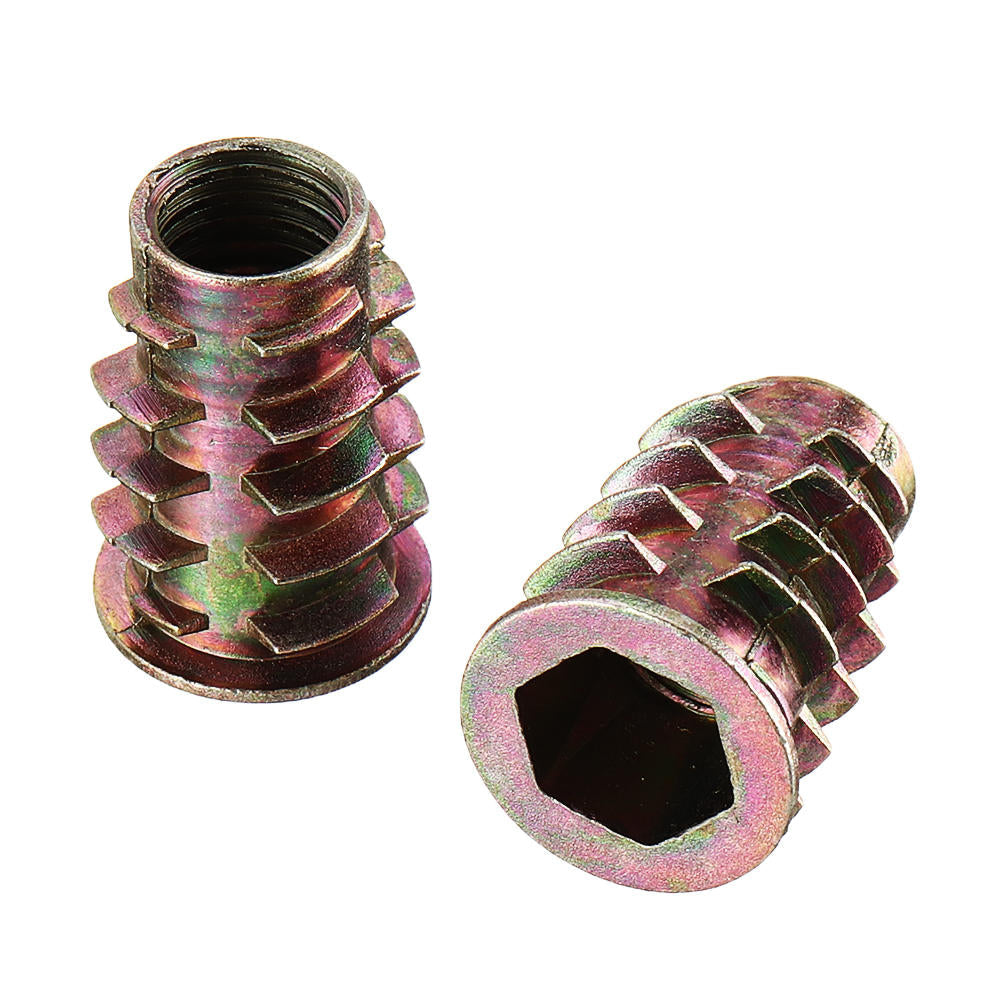 120Pcs Zinc Alloy Wood Furniture Hex Socket Drive Head Screw-in Threaded Insert Nut