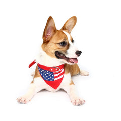 Pet Dog American Flag Collar Pet PU Canvas Decorative Cool Collar