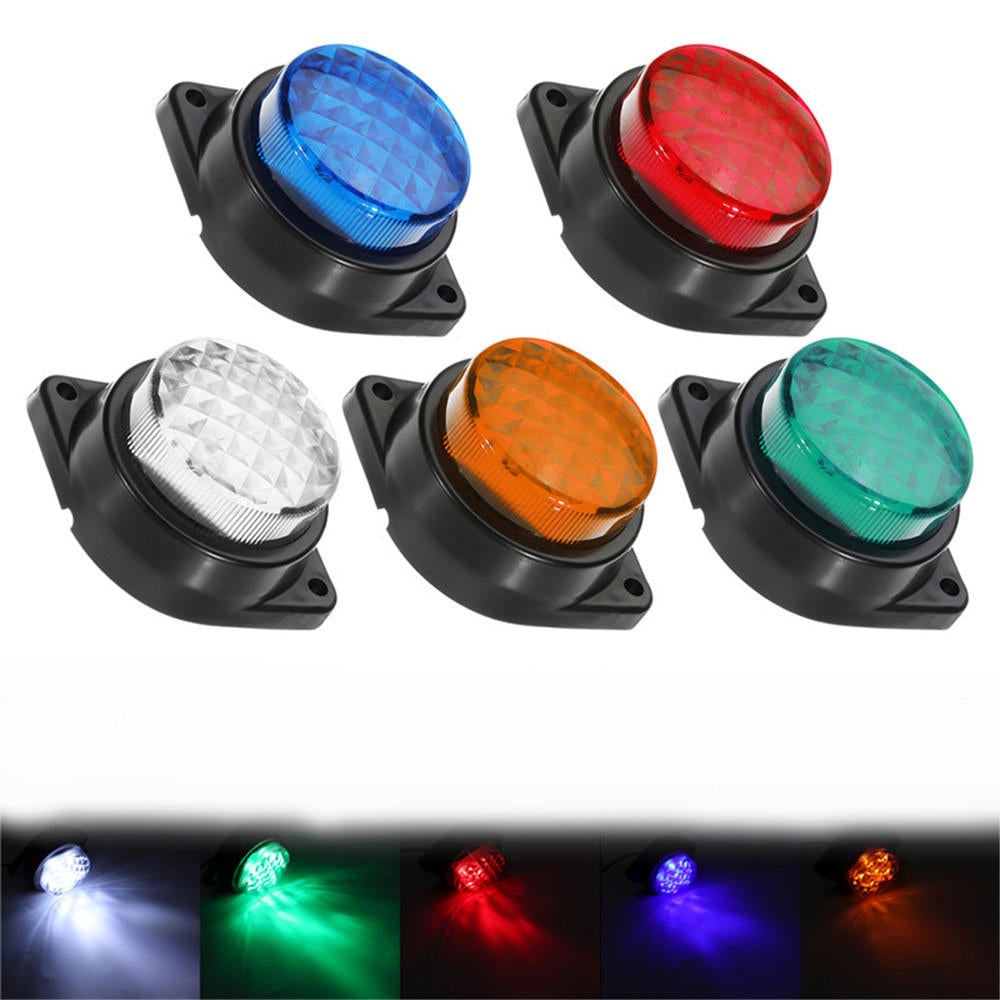 LED Light Clearance Front Rear Side Marker Indicator Lamp Round Outer Display Width Light