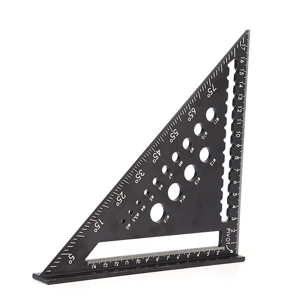 Woodworking Tools Aluminum Alloy Triangle Ruler Hole Square 45 90 Degree Angle Square High Precision Measurement