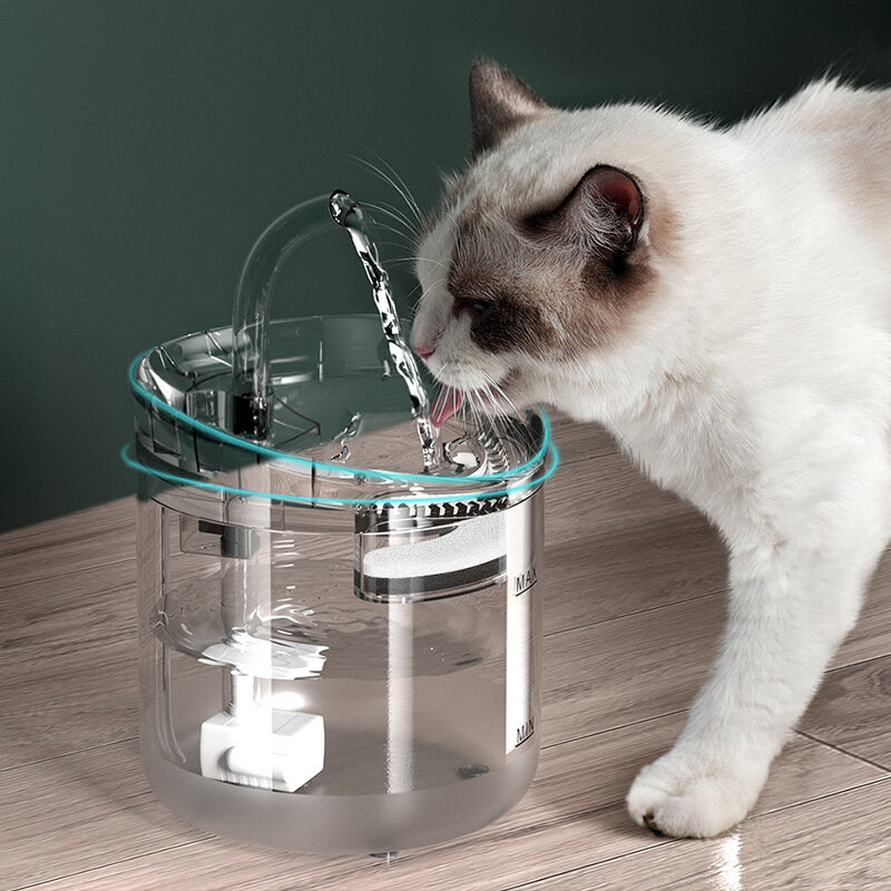 1.8L Pet Water Dispenser Filter Automatic Circulation Water Pet Fountain 2 Water Flow Modes 6 Slope Design Ultra Silent Pump