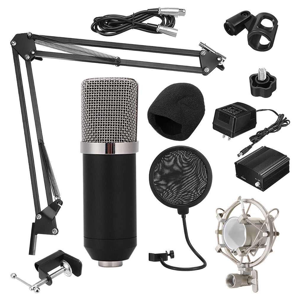 Microphone Condenser Sound Recording Microphone Kit With Shock Mount For Radio Braodcasting Singing Recording KTV Karaoke Mic