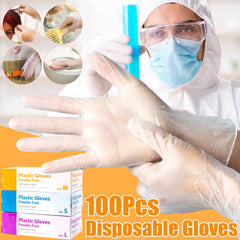 100*Pcs Disposable PVC BBQ Gloves Waterproof Safety Glove