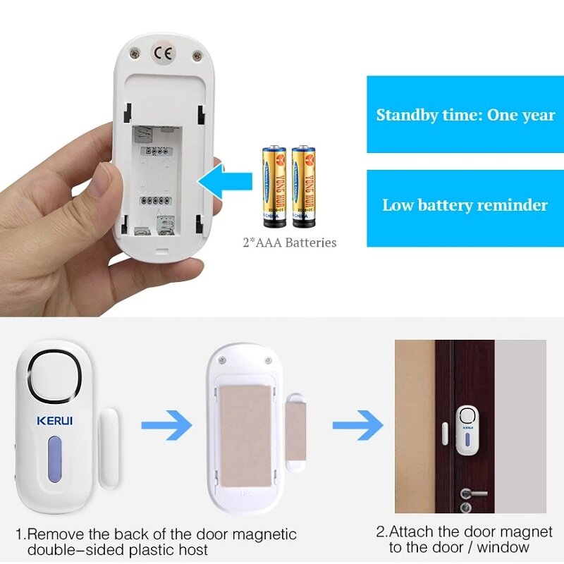 Wireless Door Window Entry Security Burglar Sensor Alarm PIR Magnetic Smart Home Garage System Remote Control