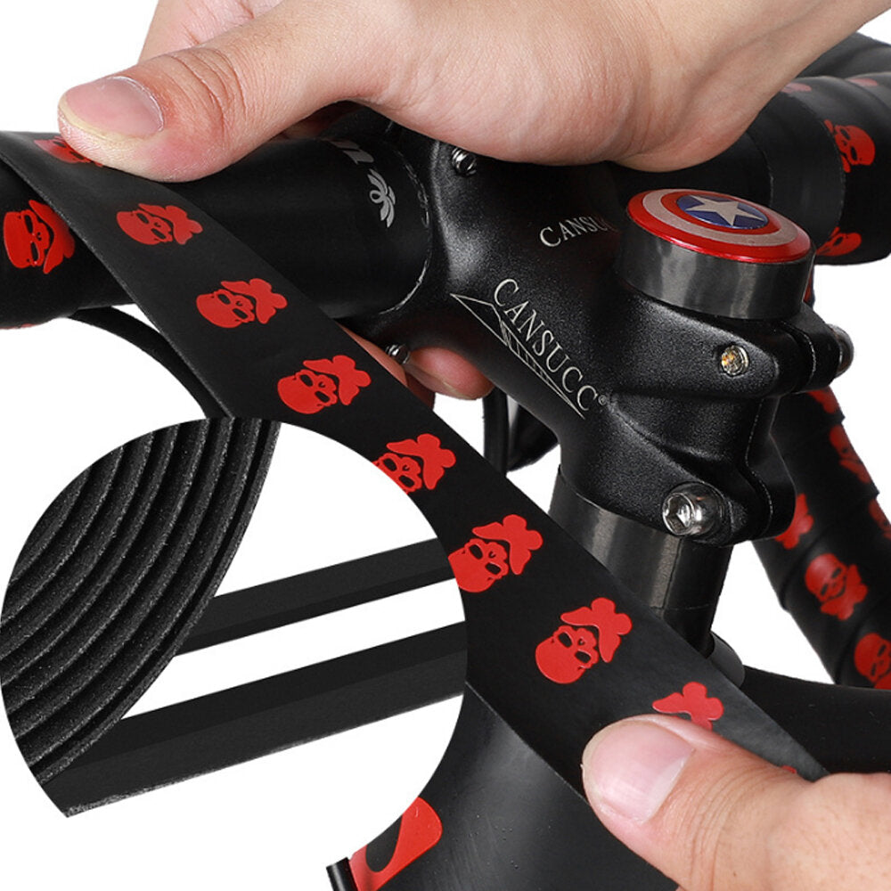 2 Pcs 2150mm Bike Handlebar Tape Bicycle Handlebar Grip Grip Tape Wraps Adhesive Back with Bar Plugs