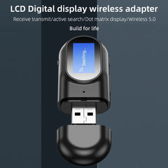 bluetooth 5.0 Car Kit Handsfree USB Audio Receiver Transmitter Adapter with LED Screen AUX Music Stereo Wireless