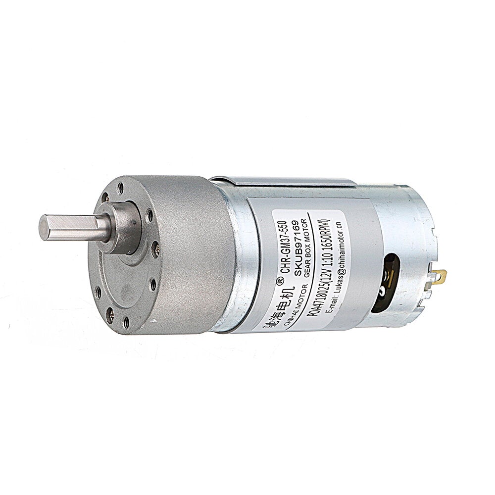 12V 330/550/1650rpm Reduction Gear Carbon Brush High Torque DC Geared Motor