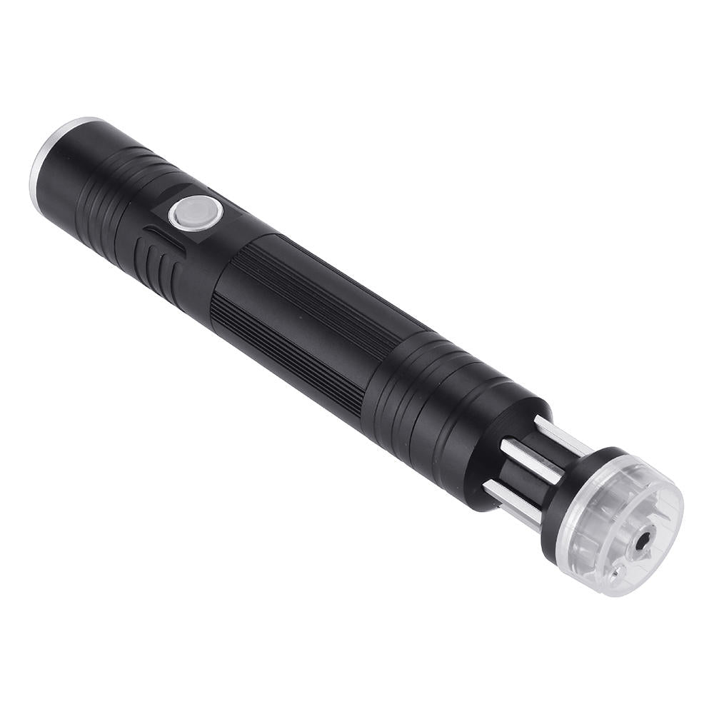 T6 Mini Torch USB Charging Flashlight with Screwdriver Multi-Function Telescopic Zoom Flashlight for Camping Hiking and Emergency Use