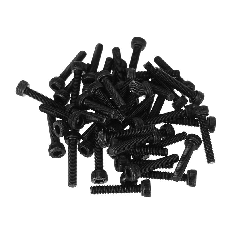 M3CH9 50Pcs M3 Carbon Steel Hexagon Socket Cap Head Screws Bolts 4-20mm Optional Length