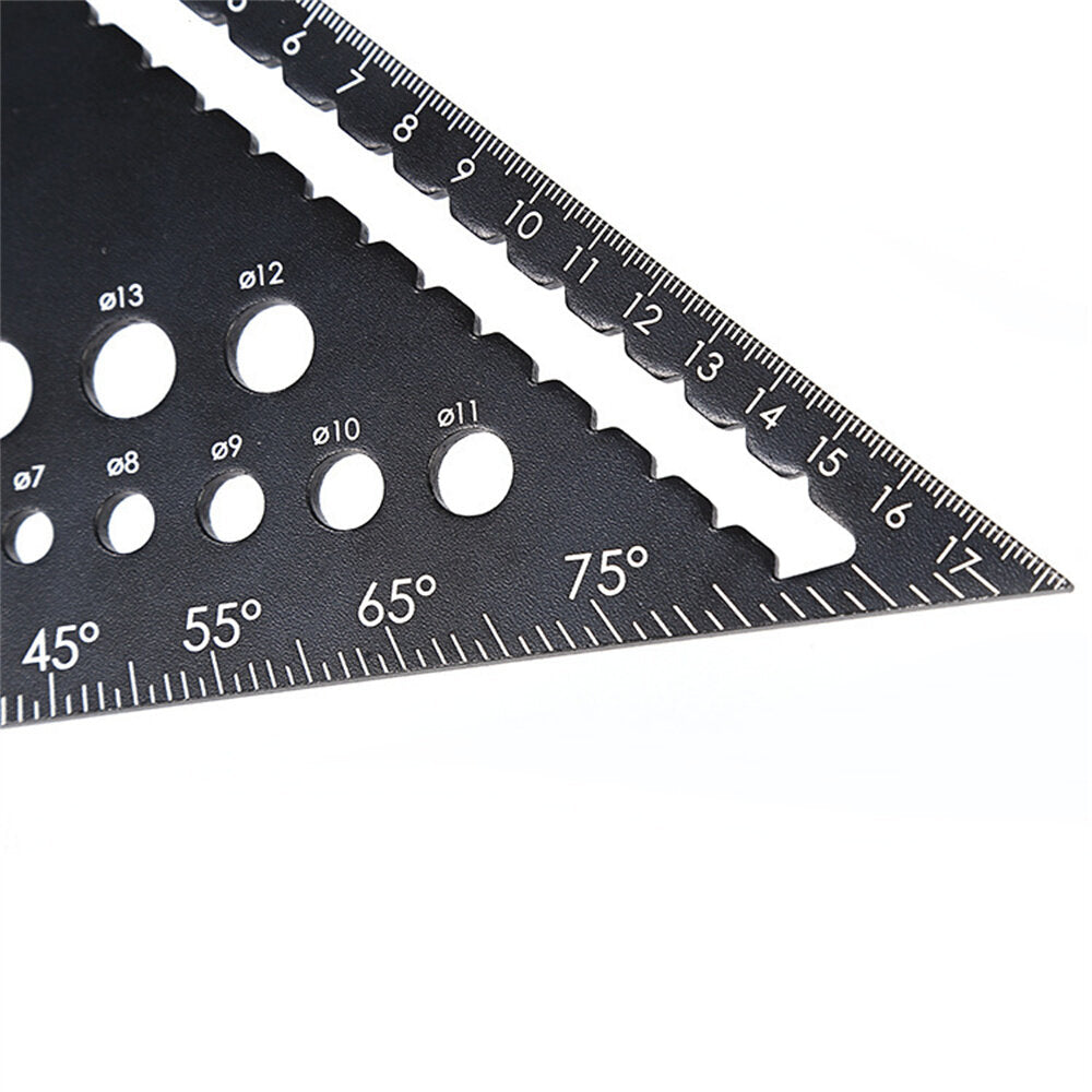 Woodworking Tools Aluminum Alloy Triangle Ruler Hole Square 45 90 Degree Angle Square High Precision Measurement