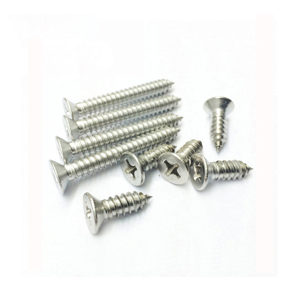 M2.6SP1 100Pcs M2.6 304 Stainless Steel Cross Flat Head Self Tapping Screw Wood Screws Speaker Screws Optional Length