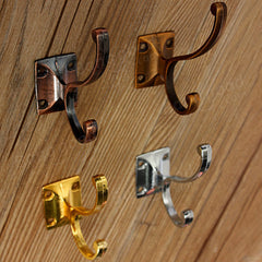 Retro Zinc Alloy Mount Hooks Towel Clothes Hat Coat Hanger for Door Wall