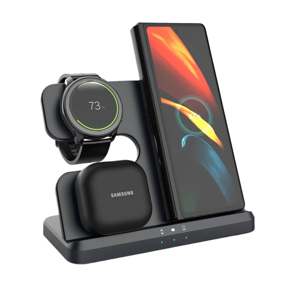 3-in-1 Wireless Charging Station for Samsung Galaxy Watch, S23 Ultra, Buds