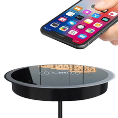 15W Built-in Desktop Wireless Charger for QI, iPhone 13/12, Galaxy S22/S20U