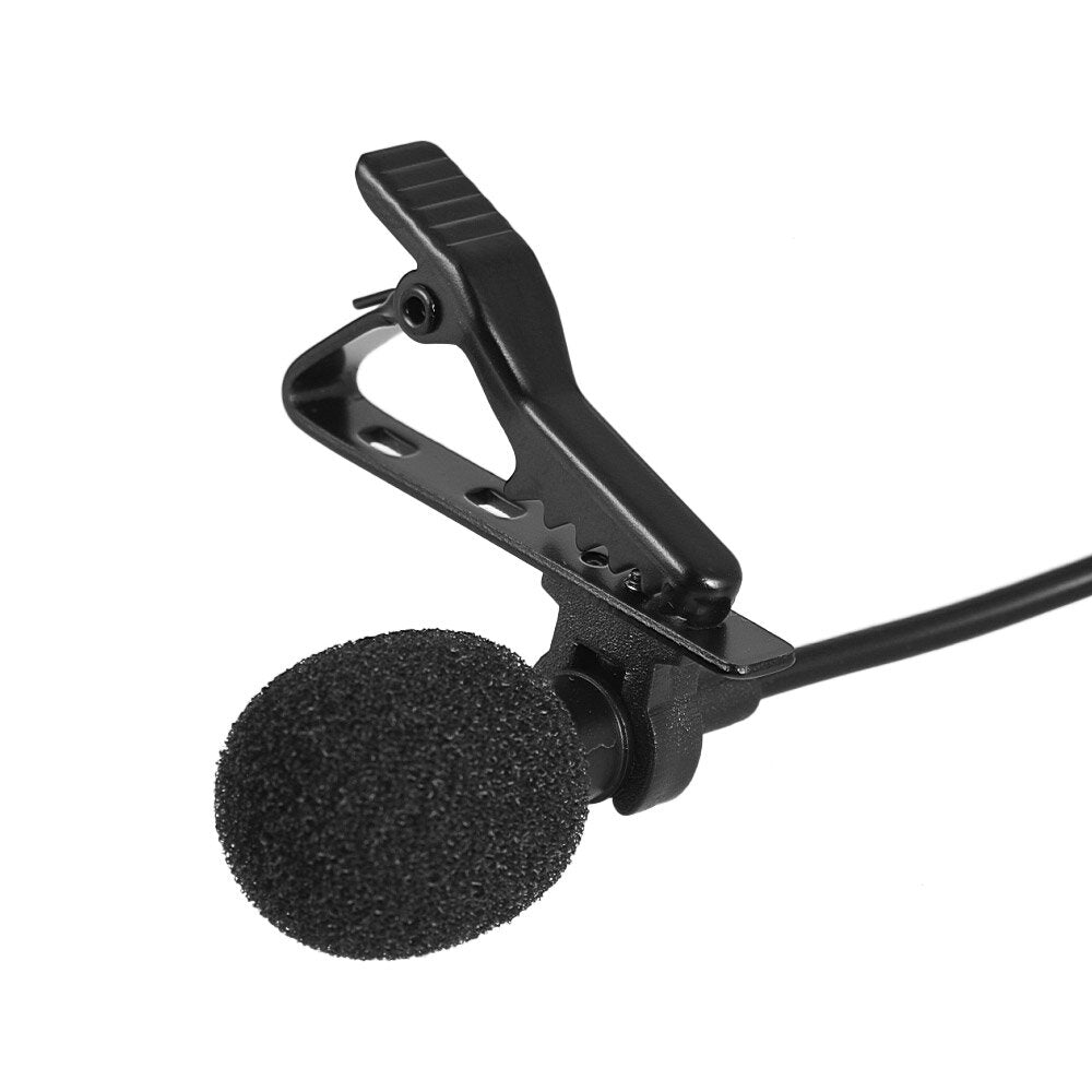 Mini Microphone Clip-on Lapel Lavalier Condenser Mic 3.5mm Wired for DSLR Camera iPhone Android