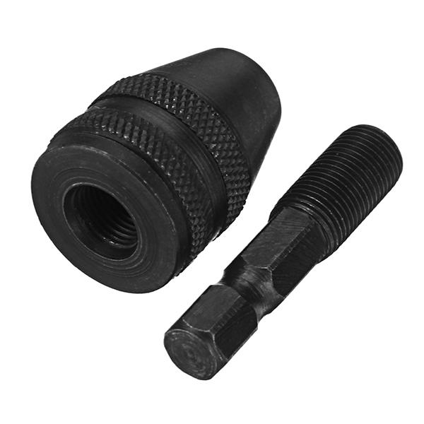 0.5-4mm Keyless Chuck 1/4 Inch Hex Shank Black Drill Chuck Adapter