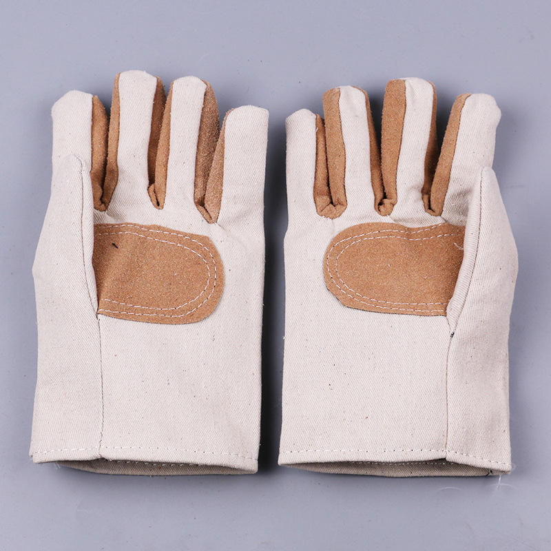 Double Layer Canvas Work Welding Gloves Wearproof Security Labor Protection Gloves Fitness