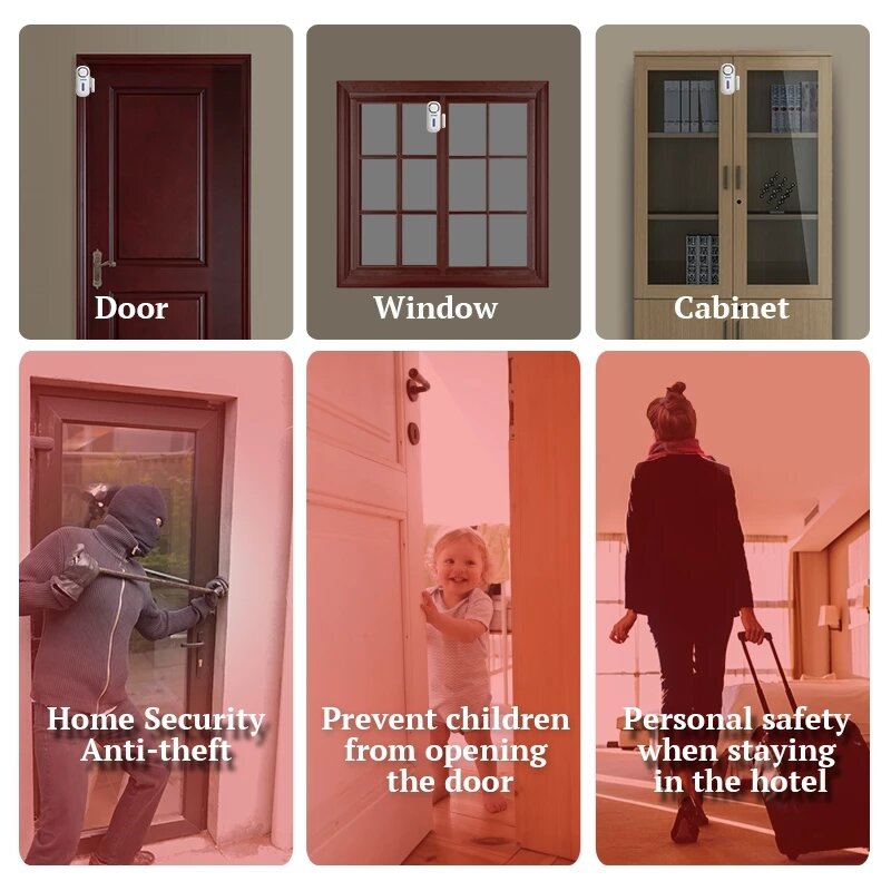 Wireless Door Window Entry Security Burglar Sensor Alarm PIR Magnetic Smart Home Garage System Remote Control