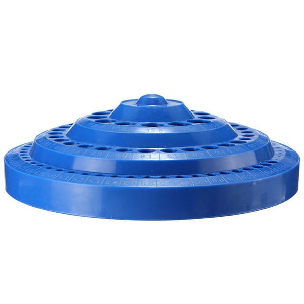 100 Holes Drill Bit Storage Case Multi-functional Plastic Round Shape Drill Bit Display Box Blue