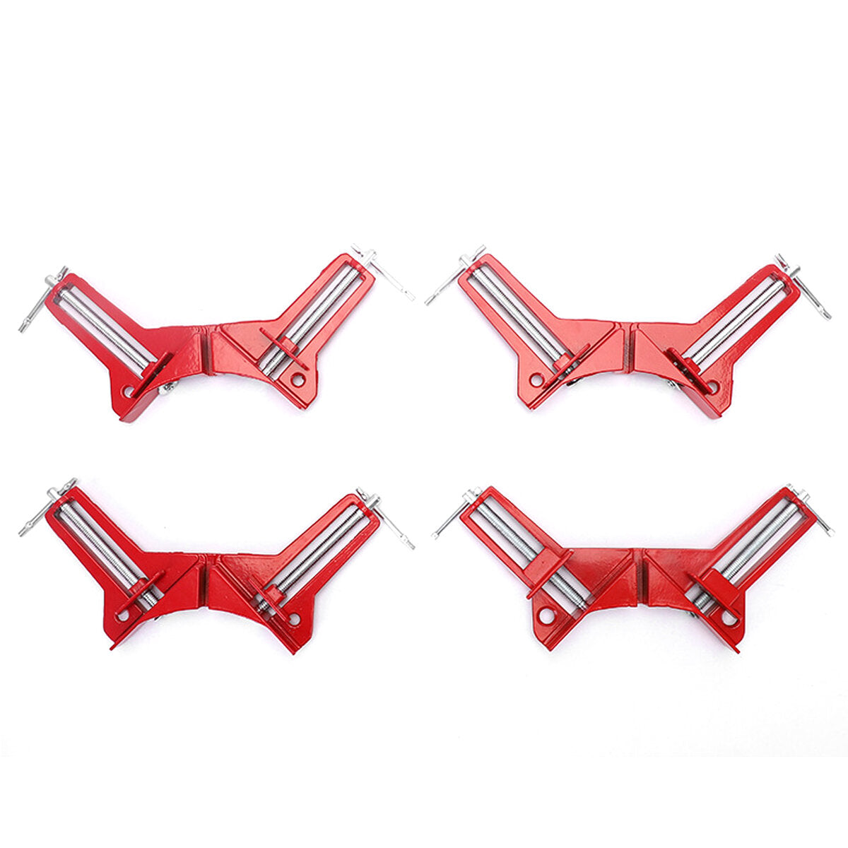 4PCS 90ˇă Right Angle Clamp - Aluminum Alloy for Woodworking & Glass Projects