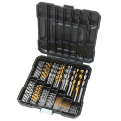 100/130pcs HSS Twist Drill Bit Set Titanium-Coated Bits Woodworking Masonry for Wood Steel