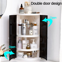 Creative Bathroom Corner Shelf Rack Kitchen Bathroom Double Door Storage Space Save