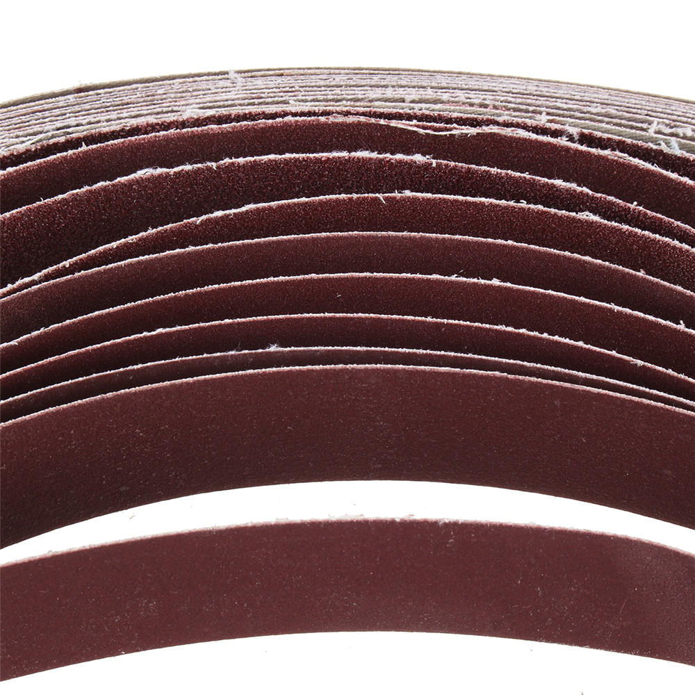 10pcs 40 to 1000 Grit 30mm x 580mm Sanding Belts For Belt Sander Attachment Use Motor/Angle Grinder