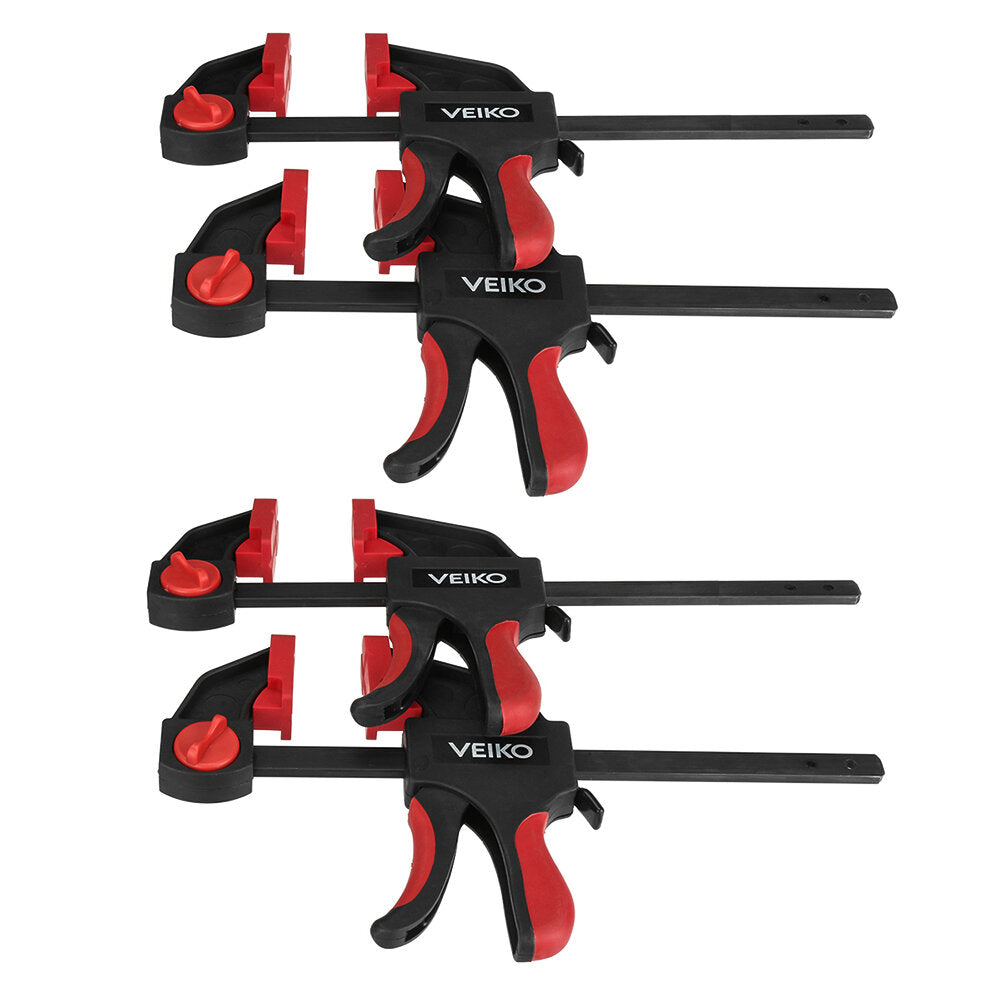 4Pcs Quick-Grip Bar Clamps 6/12in - One-Handed, 100KG Load, Woodworking F Clamp