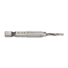 1/8-3/8 Inch BSW Thread HSS Combination Drill Tap Bit 1/4 Hex Shank Deburr Countersink