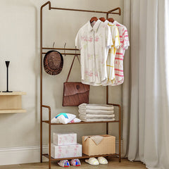 Standing Landing Clothing Hanger Holder Iron Metal Clothes Organizer Shoes Rack