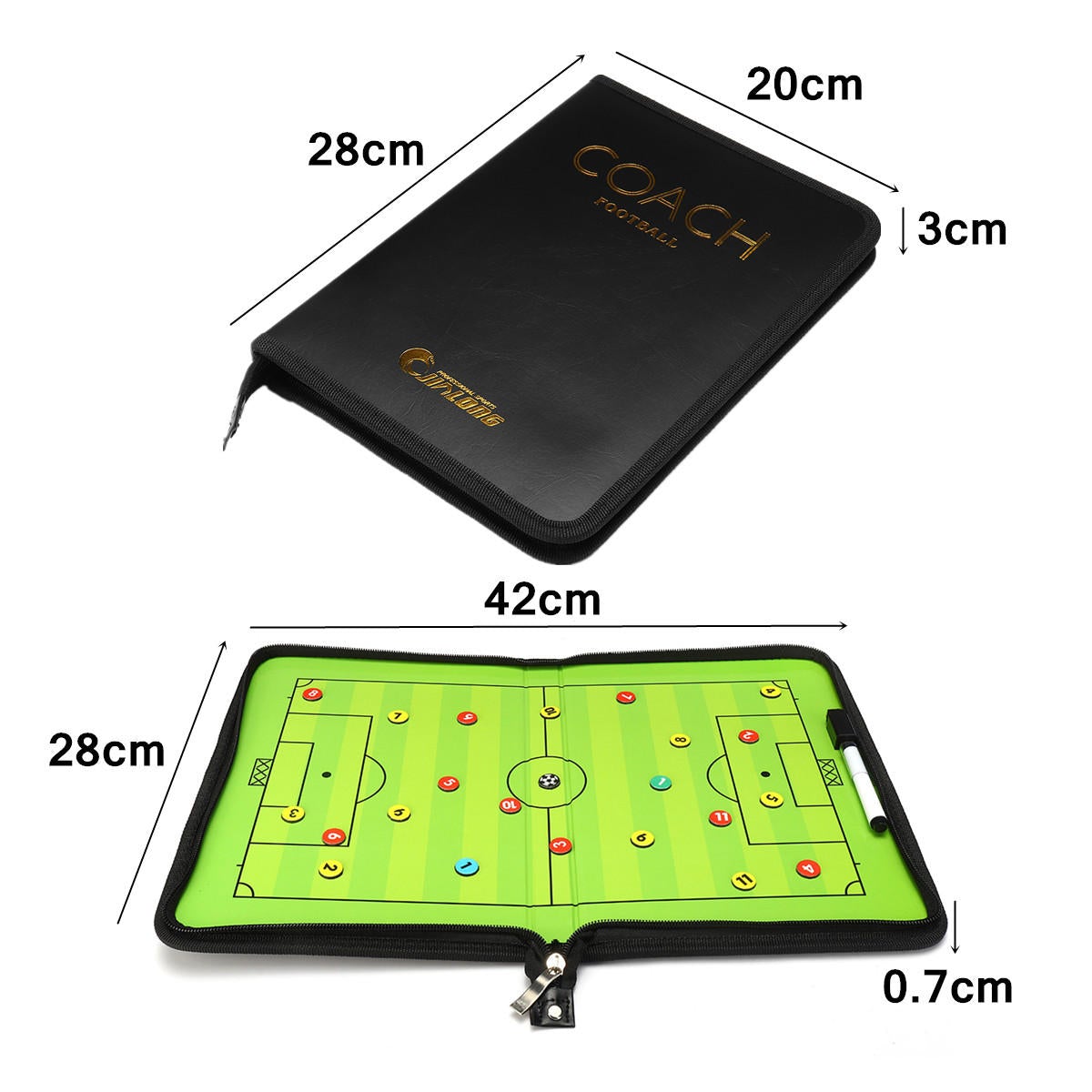 Portable Leather Magnetic Foldable Football Tactical Board Training Coaching Kit