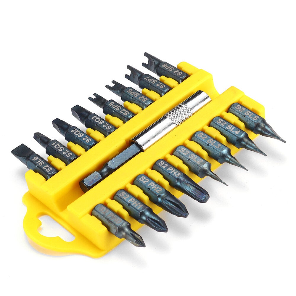 1/4 Inch Hex Shank 17 In 1 Screwdriver Bits Alloy Steel Connecting Rod Cross Slotted Hexagon Socket Screwdriver Bit Set