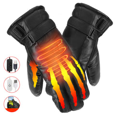 1 Pair Winter Heated Gloves USB Rechargeable Electric Thermal Insulated Gloves for Winter Sports Climbing Cycling