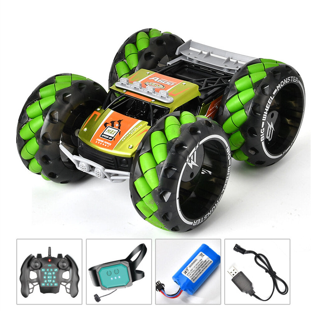 1/10 2.4G 4WD RC Stunt Car Gesture Sensor Watch Remote Control Lighting Music High Speed Off-Road Truck Climbing Vehicles Models