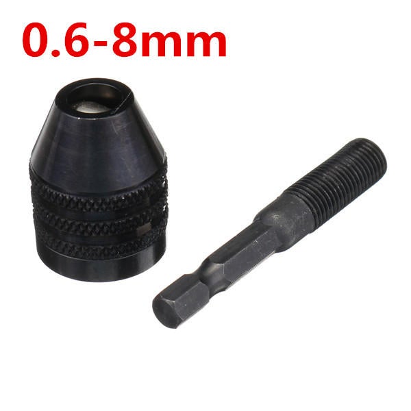 0.3-3.6/0.3-6.5/0.6-8mm Keyless Drill Chuck 1/4 Inch Hex Shank Quick Change Adapter Converter