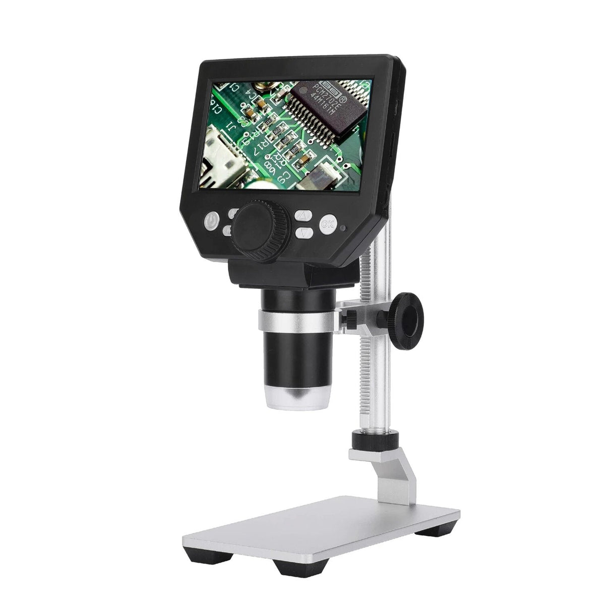 Portable 1-1000X HD 8MP Digital Microscope 4.3" Electronic HD Video Repair Microscope