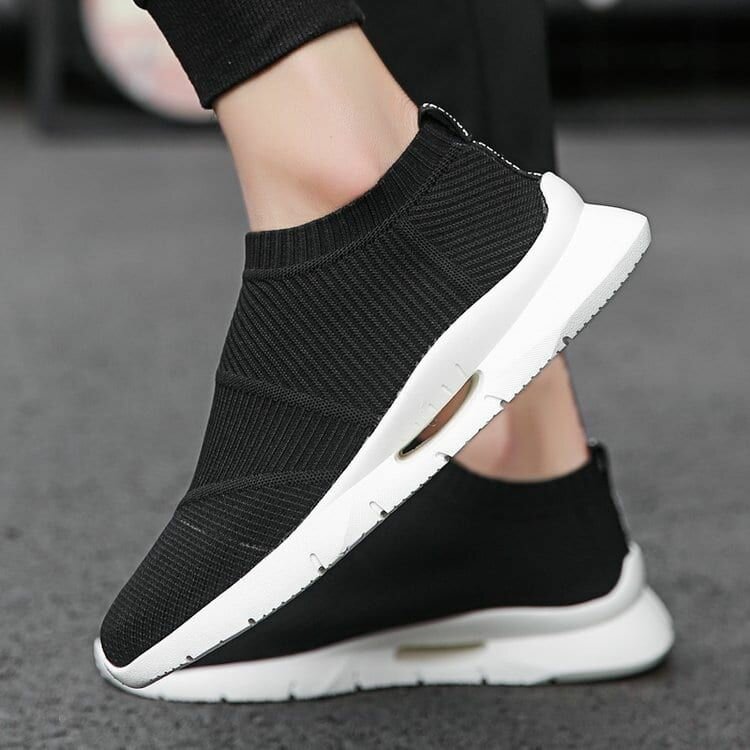 Breathable Mesh Flat Type Sneakers Men Slip on Soft Casual Running Shoes Knit Flats Sock Shoes