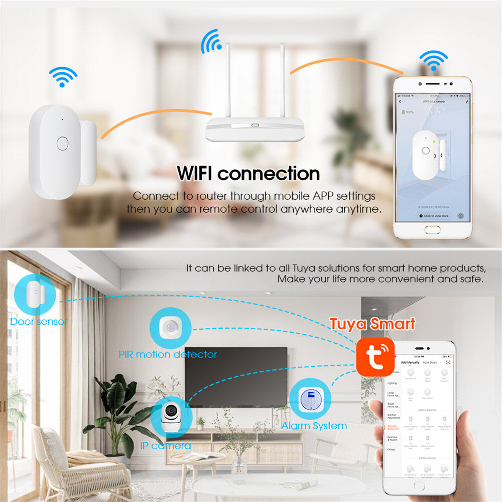 Wifi Door & Window Alarm Sensor For Smart Home Security System