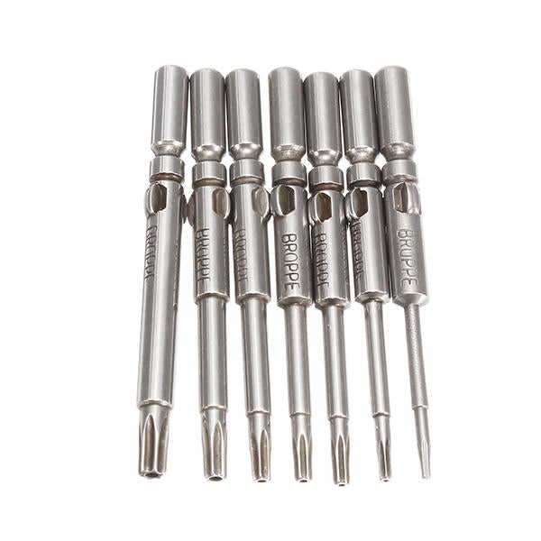 7Pcs 801 T6-T20 Torx Screwdriver Bit Set 5mm Round Shank Electric Screwdriver Bits