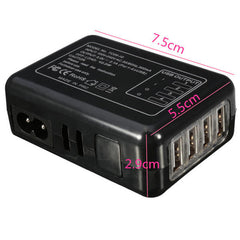 4 USB Port Multi-function AC 5.0V 2.1A Adapter US / EU / UK / AU Plug Wall Charger