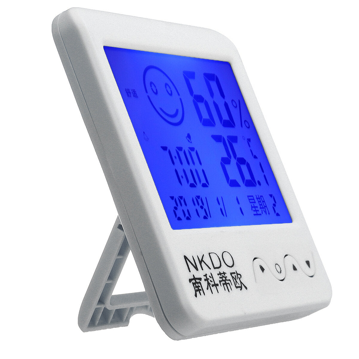 Digital Desktop Thermo-hygrometer Alarm Clock LCD Screen Temperature Humidity