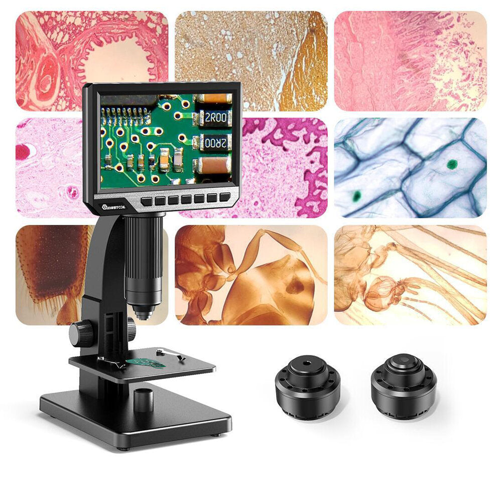 2000X Dual Lens Digital Microscope 7-inch HD IPS Large Screen Multiple Lens