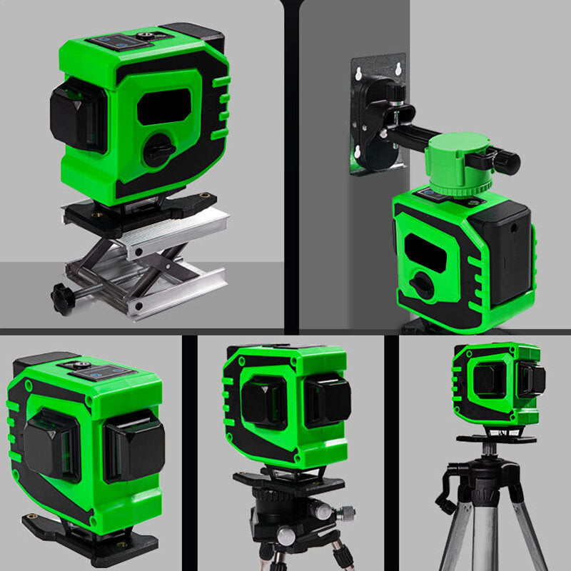 360 Rotary 12 Lines 3D Green Laser Level Cross Horizontal Measure Self Leveling