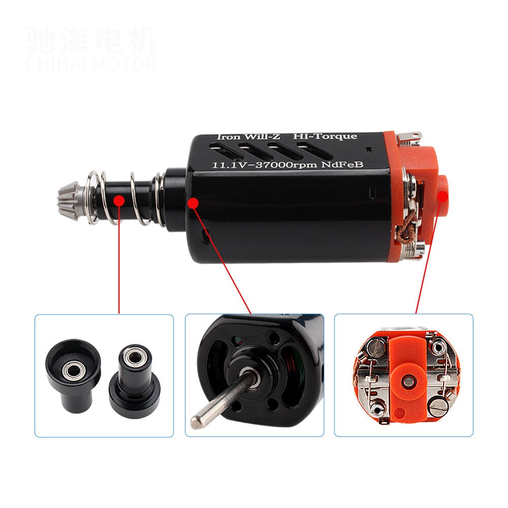 Gear Motor DC 11.1V 37000rpm High Torque Gear Motor High Speed Long Shaft Airsoft Motor