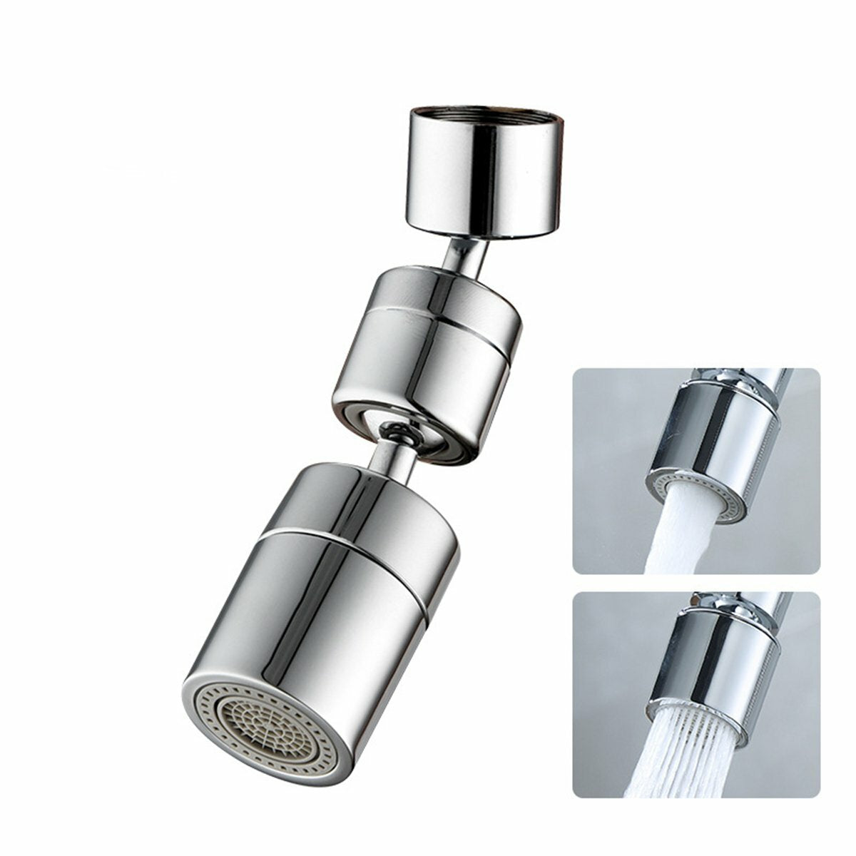 Universal Extender Splash Filter Faucet 1080 Rotate Water Outlet Faucet Silver