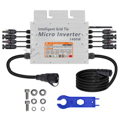 1400W MPPT Micro Solar Inverter 18-50VDC On Grid Tie Inversor Microinverter IP65 2.4G WIFI 110V 220V For 4pcs 350W Solar Panel