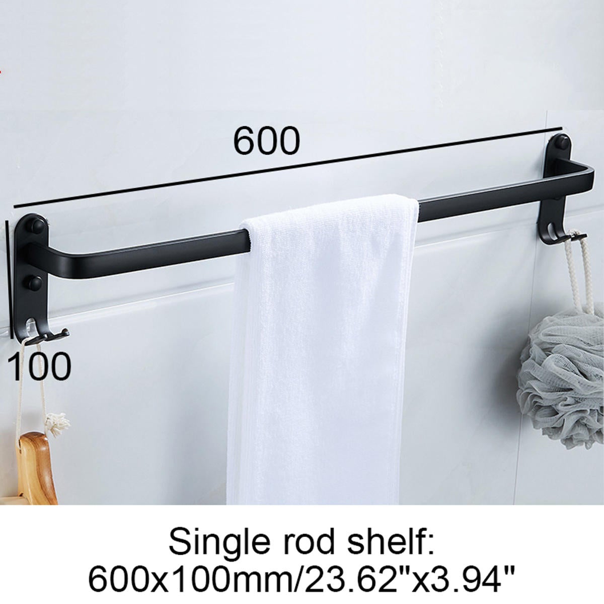 Aluminum Bathroom Shower Caddy Shelf Wall-mounted Rack Organizer Towel Holder