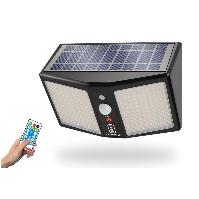 20W 360LED Waterproof Solar Light Human Sensor Outdoor Garden Security Wall Lamp + Remote Control