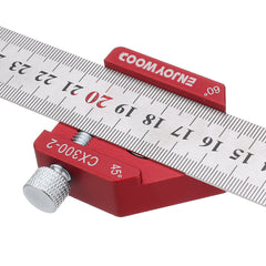 "Adjustable 12" Line Scribe Ruler for Woodworking - 45 & 90 Degree Stainless Steel Tool"