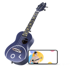 Concert Ukulele 23 Inch 4 Strings Smile Face Version Smart APP Built-in LED for Beginner